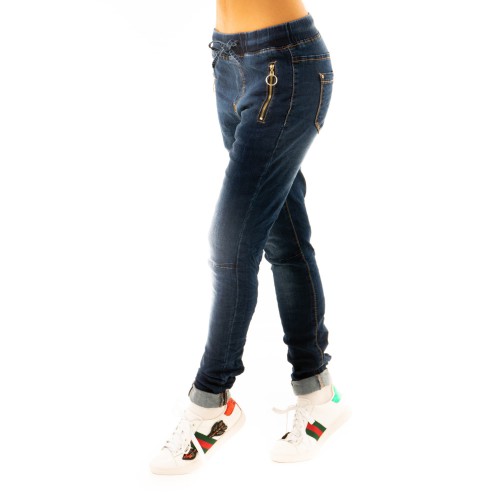 Dámska móda, doplnky - Dámske jeans baggy so šnúrkou v páse