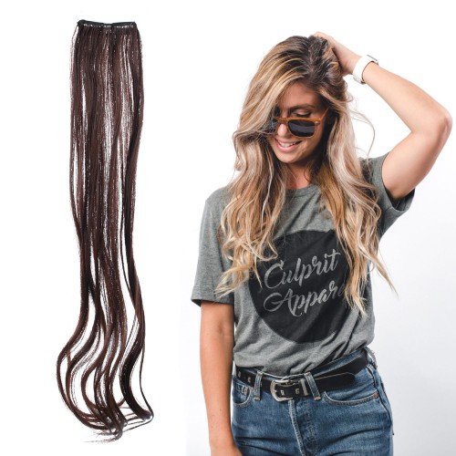 Predlžovanie vlasov, účesy - Vlnitý clip in pásik vlasov v dĺžke 55 cm - odtieň C