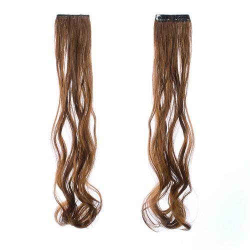 Predlžovanie vlasov, účesy - Vlnitý clip in pásik vlasov v dĺžke 55 cm - odtieň G