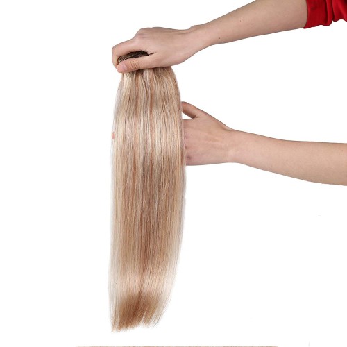 Predlžovanie vlasov, účesy - Clip in vlasy 51 cm ľudské - Remy 70g - odtieň P18/613