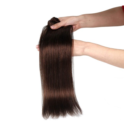 Predlžovanie vlasov, účesy - Clip in vlasy 55 cm 100% ľudské - Remy 100 g - odtieň 4 - hnedá