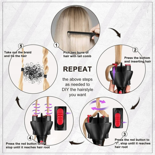 Predlžovanie vlasov, účesy - Elektrický zaplietač vlasov Automatic Twist Braider
