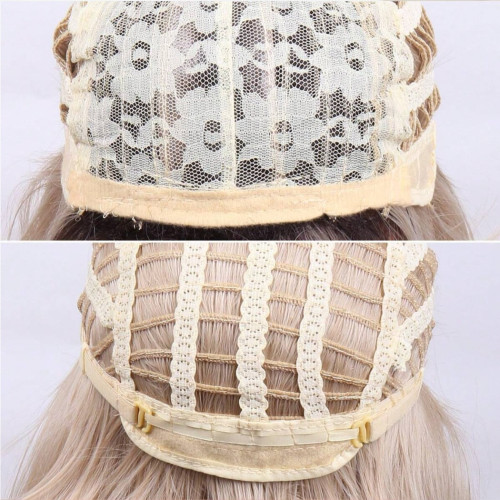 Predlžovanie vlasov, účesy - Parochňa RAMA s ofinou - ombre blond, mikádo
