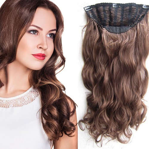 Predlžovanie vlasov, účesy - Clip in pás vlasov - Jessica 60 cm vlnitý - odtieň 8