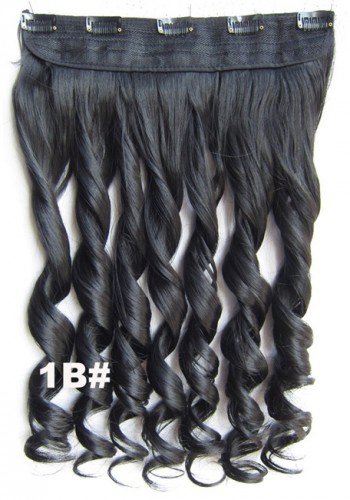 Predlžovanie vlasov, účesy - Clip in pás vlasov - kučery 55 cm - odtieň 1B