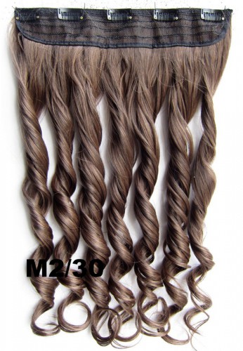 Predlžovanie vlasov, účesy - Clip in pás vlasov - kučery 55 cm - odtieň M2/30