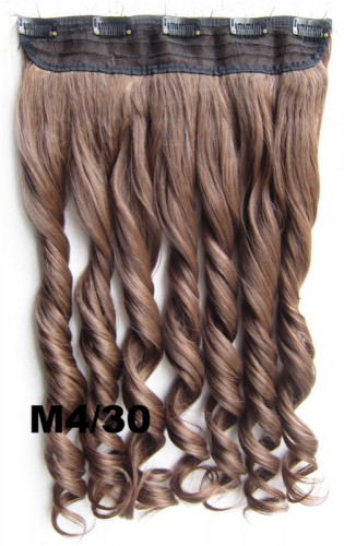 Predlžovanie vlasov, účesy - Clip in pás vlasov - kučery 55 cm - odtieň M4/30