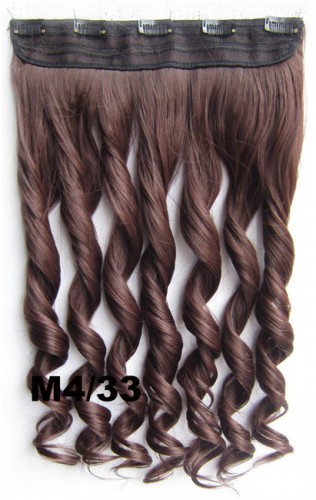 Predlžovanie vlasov, účesy - Clip in pás vlasov - kučery 55 cm - odtieň M4/33