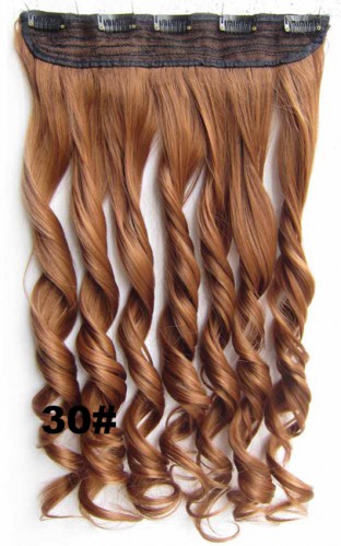 Predlžovanie vlasov, účesy - Clip in pás vlasov - kučery 55 cm - odtieň 30