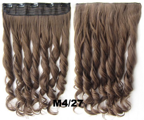 Predlžovanie vlasov, účesy - Clip in pás vlasov - kučery 55 cm - odtieň M4/27
