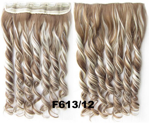 Predlžovanie vlasov, účesy - Clip in pás vlasov - kučery 55 cm - odtieň F613/12