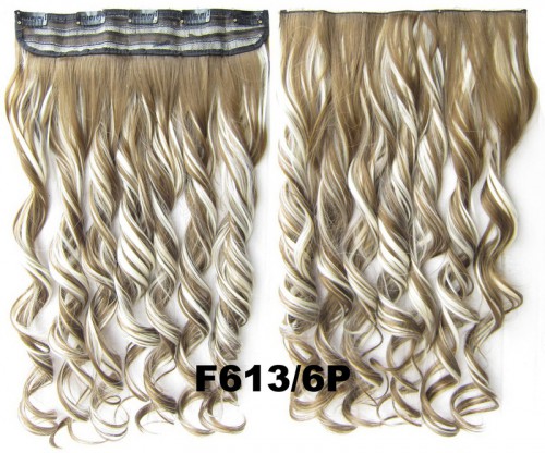 Predlžovanie vlasov, účesy - Clip in pás vlasov - kučery 55 cm - odtieň F613/6P