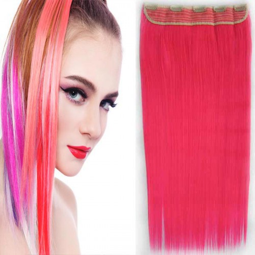 Predlžovanie vlasov, účesy - Clip in vlasy - 60 cm dlhý pás vlasov - odtieň Pink