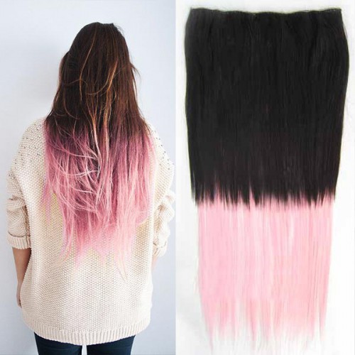 Predlžovanie vlasov, účesy - Clip in vlasy - 60 cm dlhý pás vlasov - ombre štýl - odtieň 2 T Light Pink