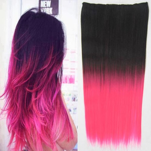 Predlžovanie vlasov, účesy - Clip in vlasy - 60 cm dlhý pás vlasov - ombre štýl - odtieň 2 T Pink