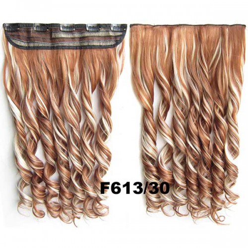 Predlžovanie vlasov, účesy - Clip in pás vlasov - kučery 55 cm - odtieň F613/30