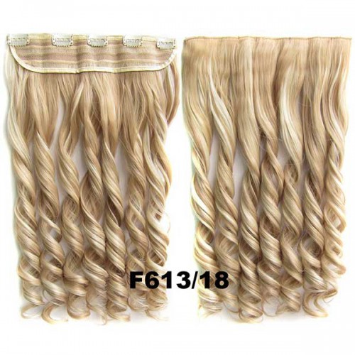 Predlžovanie vlasov, účesy - Clip in pás vlasov - kučery 55 cm - odtieň F613/18