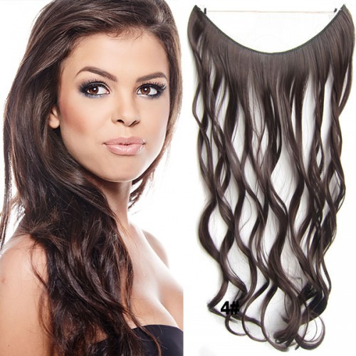 Predlžovanie vlasov, účesy - Flip in vlasy - vlnitý pás vlasov 45 cm - odtieň 4