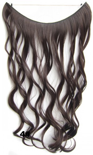 Predlžovanie vlasov, účesy - Flip in vlasy - vlnitý pás vlasov 45 cm - odtieň 4