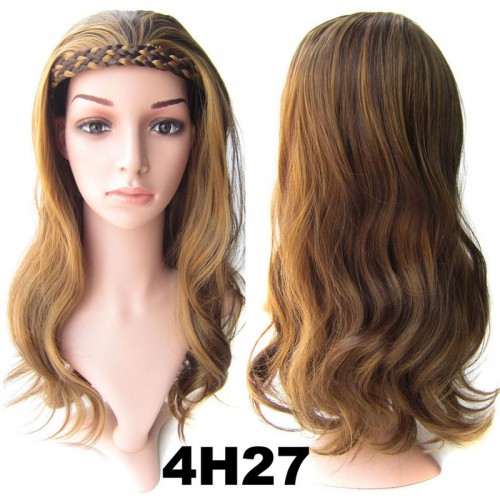 Predlžovanie vlasov, účesy - Poloparochňa - 3/4 parochňa s čelenkou z pletených vlasov