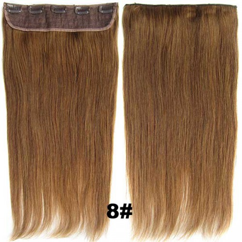 Predlžovanie vlasov, účesy - Clip in vlasy ľudské - Remy 105 g - pás vlasov - 8  svetlo hnedá