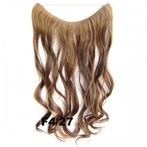 Predlžovanie vlasov, účesy - Flip in vlasy - vlnitý pás vlasov 45 cm - odtieň F4/27