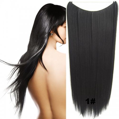 Predlžovanie vlasov, účesy - Flip in vlasy - 60 cm dlhý pás vlasov - odtieň 1#
