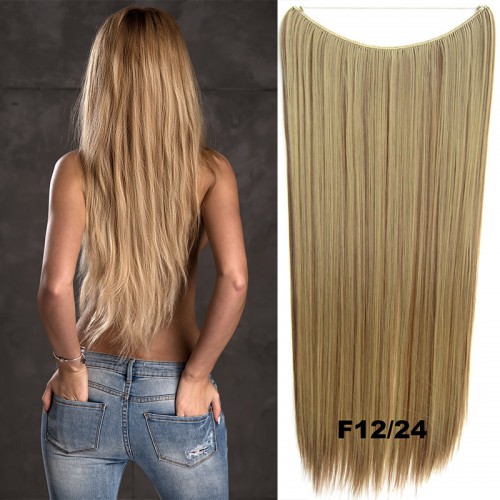 Predlžovanie vlasov, účesy - Flip in vlasy - 60 cm dlhý pás vlasov - odtieň F12/24