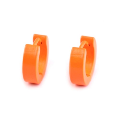 Dámska móda, doplnky - Náušnice z nerezovej ocele - Neon- oranžové