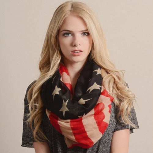 Dámska móda, doplnky - Šatka - šál - retro americká vlajka