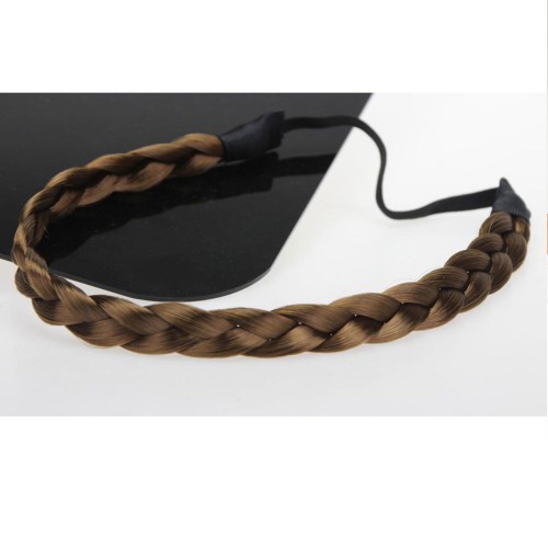 Predlžovanie vlasov, účesy - Čelenka do vlasov - pletený vrkoč - elastická - výber odtieňov
