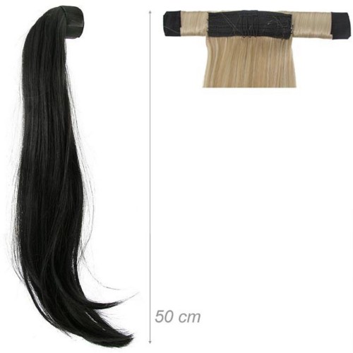 Predlžovanie vlasov, účesy - Culík, cop rovný s omotávkovou sponou, 50 cm