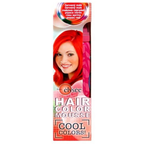 Predlžovanie vlasov, účesy - Elysée farebné penové tužidlo 44 červený mak, 75 ml