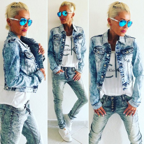 Dámska móda, doplnky - Dámska jeans bunda - Lacing