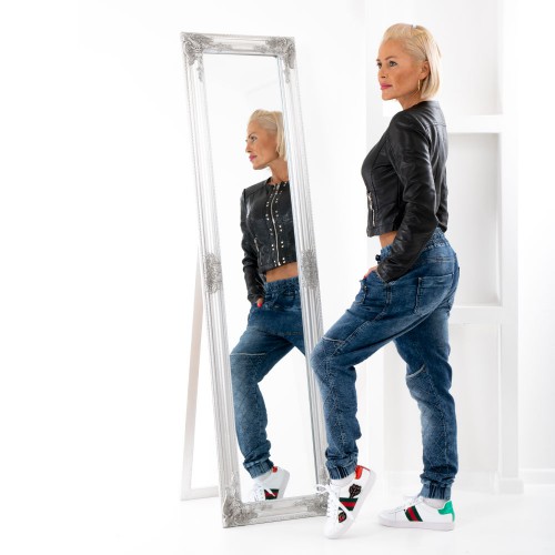 Dámska móda, doplnky - Dámske luxusné baggy jeans s prešívaním