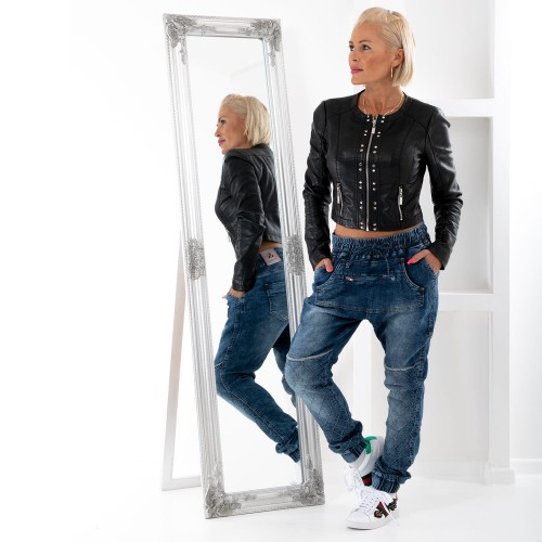 Dámska móda, doplnky - Dámske luxusné baggy jeans s prešívaním