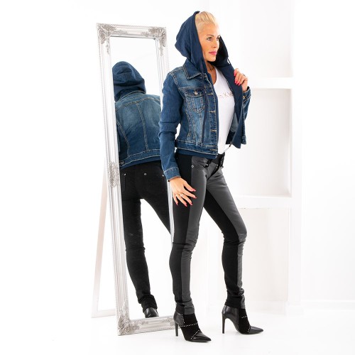 Dámska móda, doplnky - Dámska jeans bunda s kapucňou
