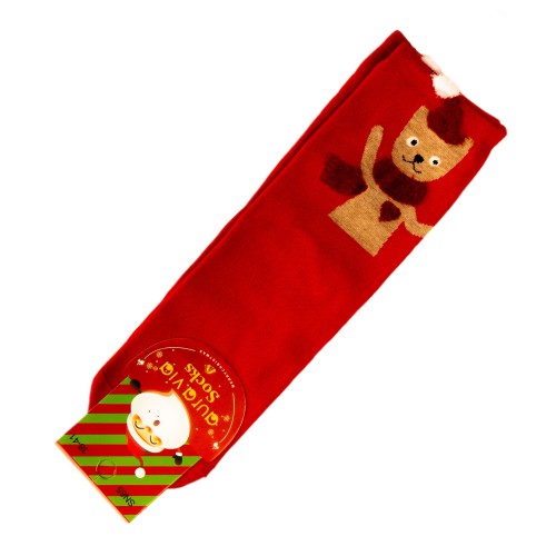 Dámska móda, doplnky - Vianočné ponožky - červené