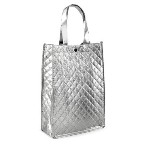 Dámska móda, doplnky - Textilná taška metalická 23 x 33 cm