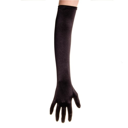 Naše tipy - Spoločenské saténové rukavice 45 cm - čierne