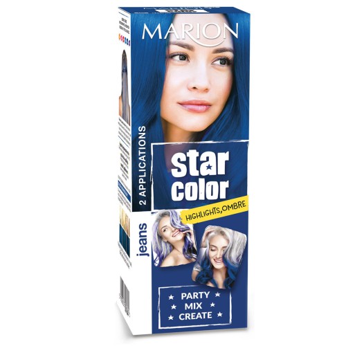 Kozmetika, zdravie - Marion Star Color zmývateľná farba na vlasy Jeans, 2 x 35 ml