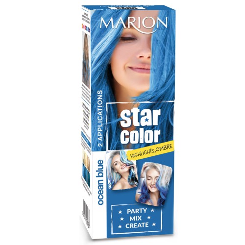 Kozmetika, zdravie - Marion Star Color zmývateľná farba na vlasy Ocean Blue, 2 x 35 ml