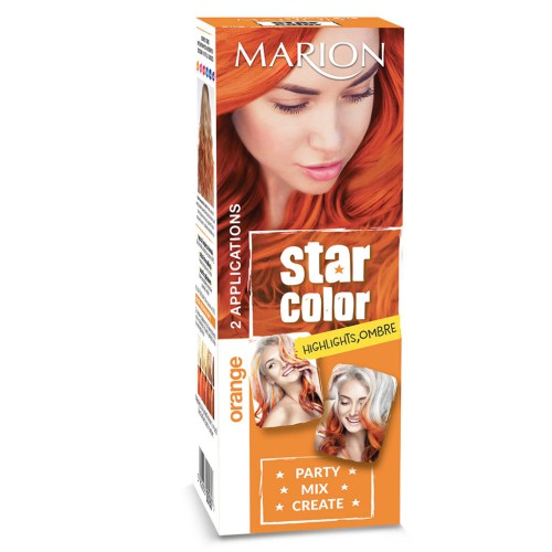 Kozmetika, zdravie - Marion Star Color zmývateľná farba na vlasy Orange, 2 x 35 ml