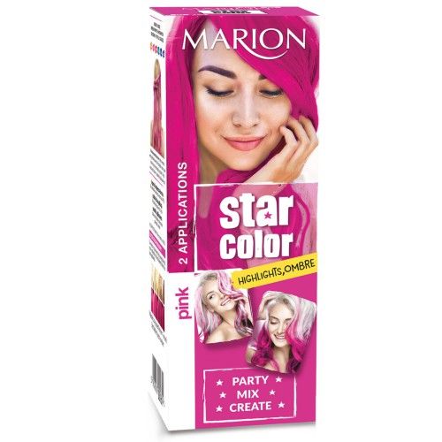 Kozmetika, zdravie - Marion Star Color zmývateľná farba na vlasy Pink, 2 x 35 ml
