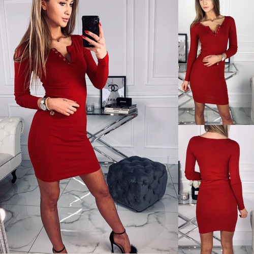 Dámska móda, doplnky - Dámske elastické šaty Penelope - červené