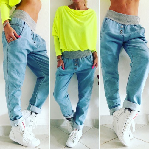 Dámska móda, doplnky - Dámske plátýnkové háremové jeans