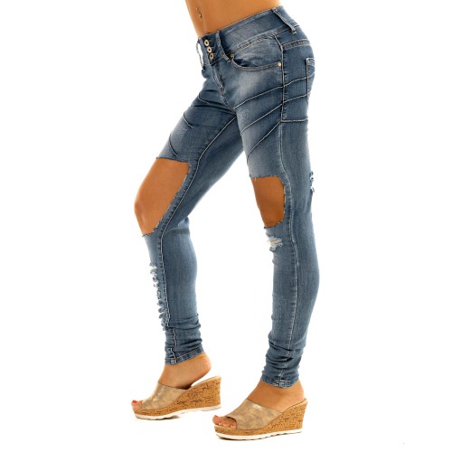Dámska móda, doplnky - Jeans s aplikáciou a trhaním