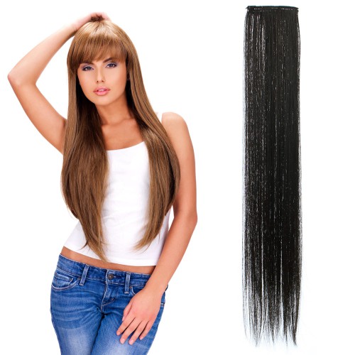 Predlžovanie vlasov, účesy - Rovný clip in pásik vlasov v dĺžke 60 cm - odtieň A