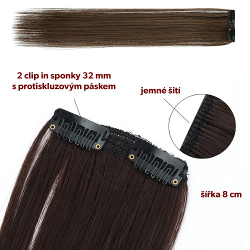 Predlžovanie vlasov, účesy - Rovný clip in pásik vlasov v dĺžke 60 cm - odtieň B