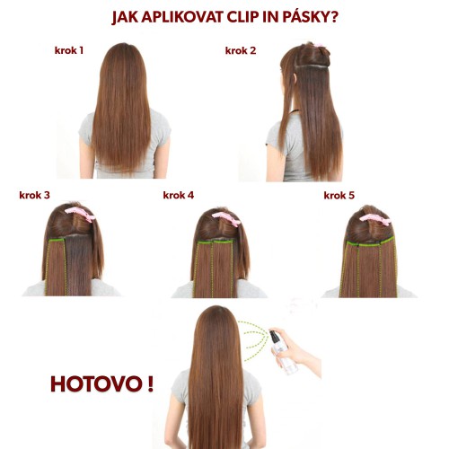 Predlžovanie vlasov, účesy - Rovný clip in pásik vlasov v dĺžke 60 cm - odtieň L